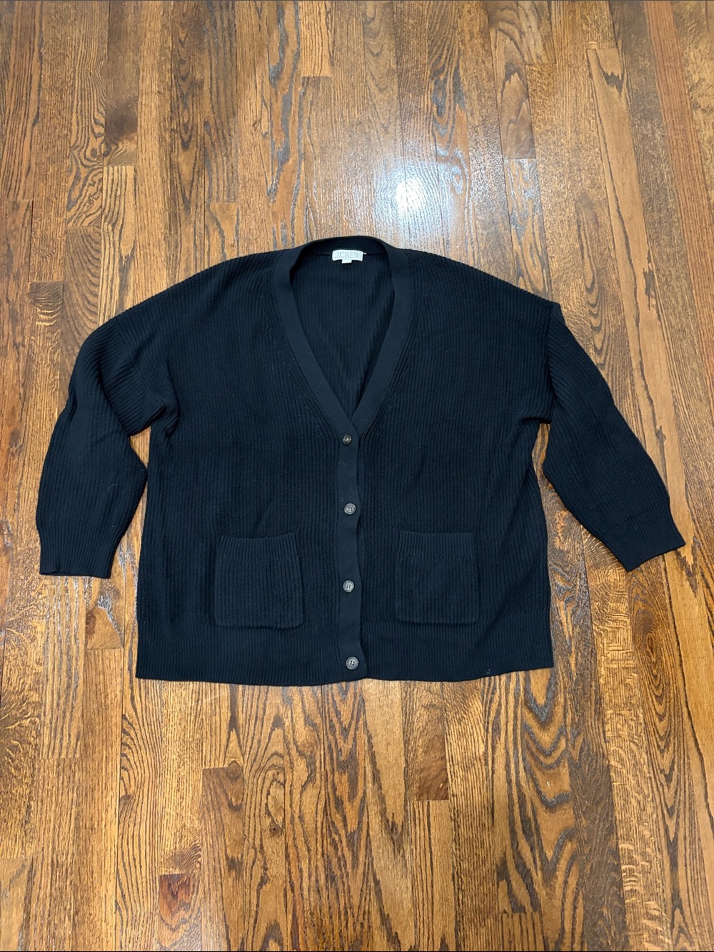 J.Crew Black V-Neck Button Front Women's Cardigan Sweater